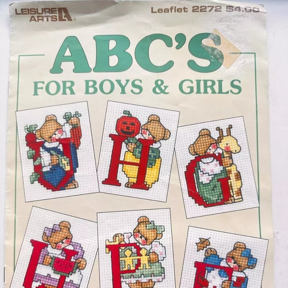 Vintage Teddy Bear Alphabet Cross Stitch Kit Nursery Sampler Craft Set